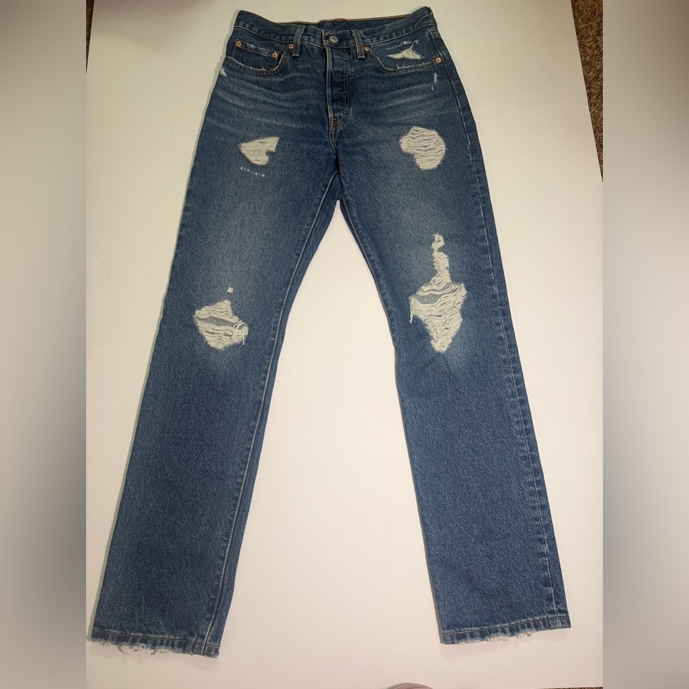 Levi's Classic 501 Straight Blue Jeans for Women - Picture 2 of 6